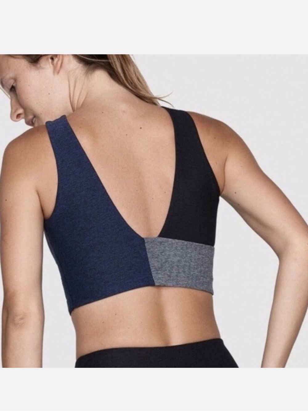 Outdoor Voices Venus Crop Top Womens Size Small Navy Black Graphite